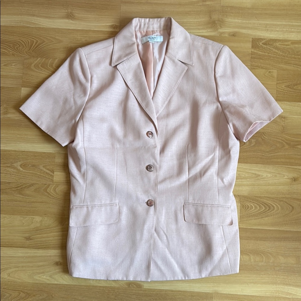 Women's Pink Short Sleeve Blazer